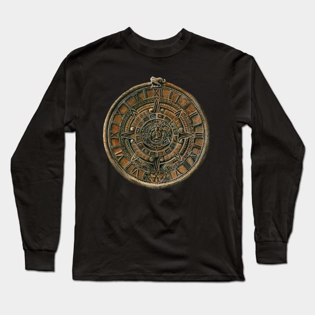 Mayan calendar Long Sleeve T-Shirt by Ramiros